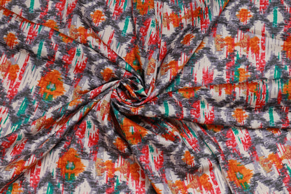 Mustard Cotton Printed Fabric