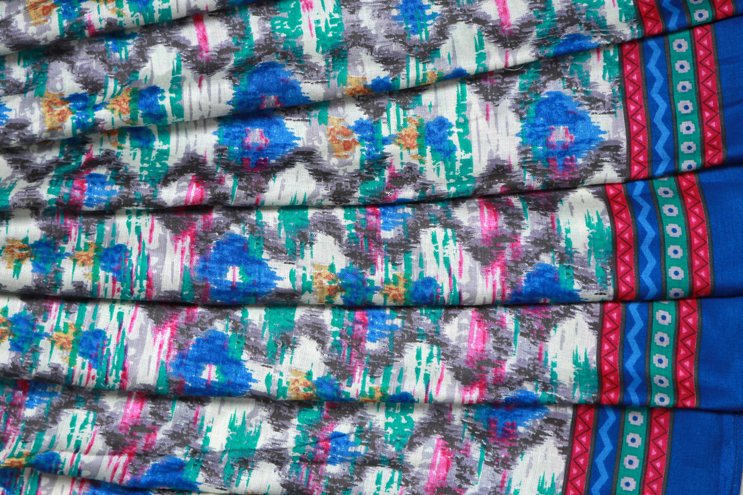 Blue Cotton Printed Fabric