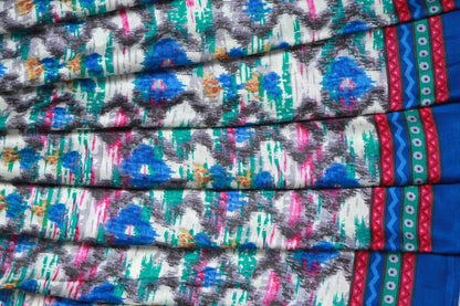 Blue Cotton Printed Fabric