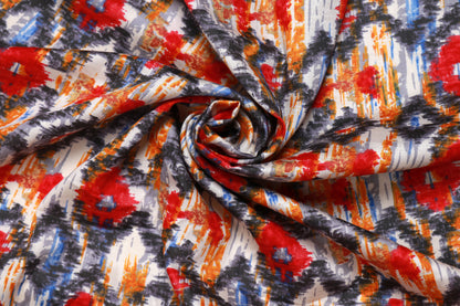 Red Cotton Printed Fabric