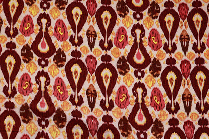 Beige Rayon Printed Fabric