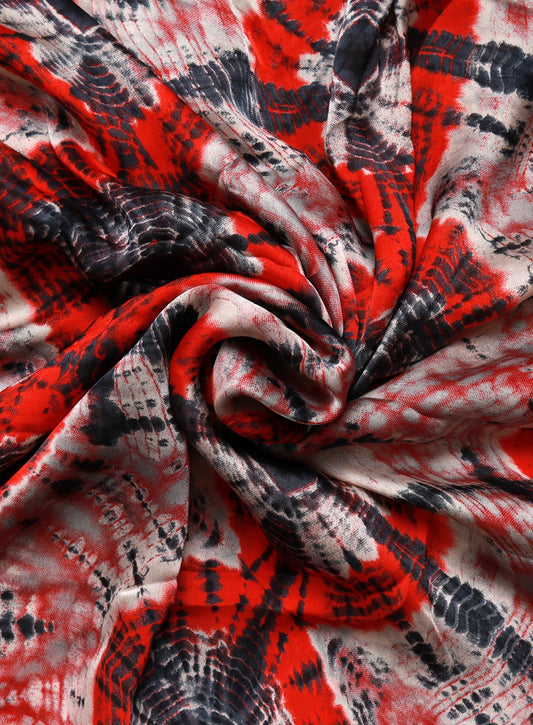 Black Satin Printed Fabric