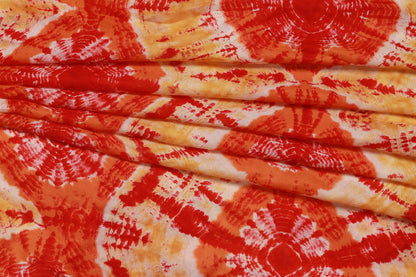 Red Satin Printed Fabric