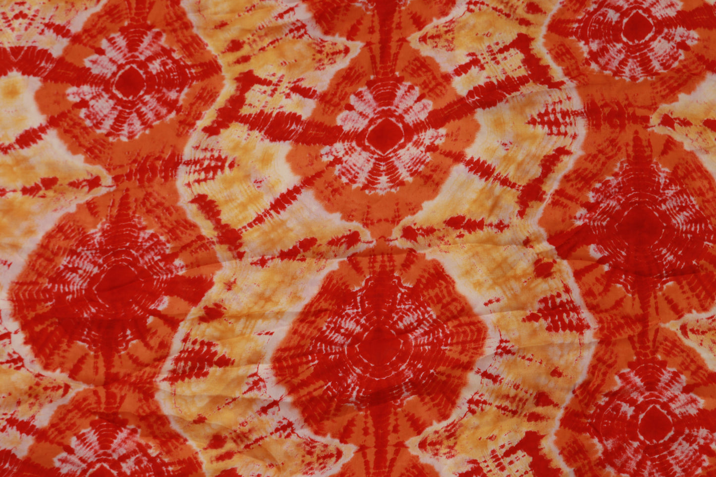 Red Satin Printed Fabric