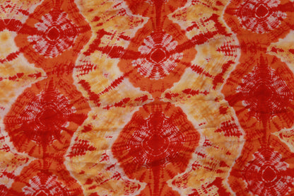 Red Satin Printed Fabric