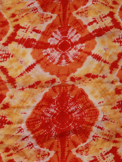 Red Satin Printed Fabric