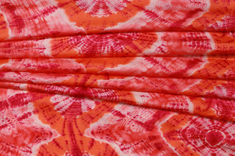 Pink Satin Printed Fabric