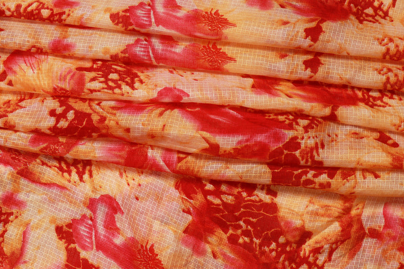 Red Kota Doriya Printed Fabric