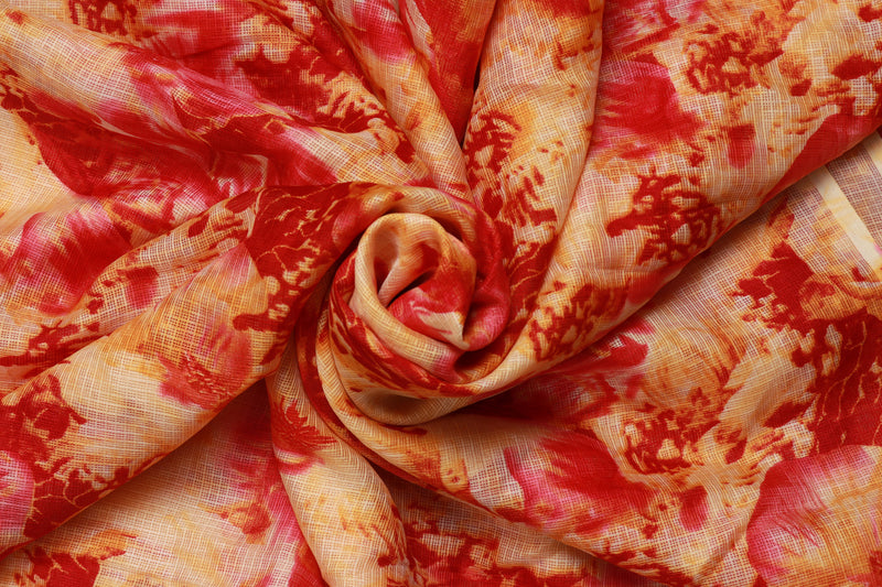 Red Kota Doriya Printed Fabric