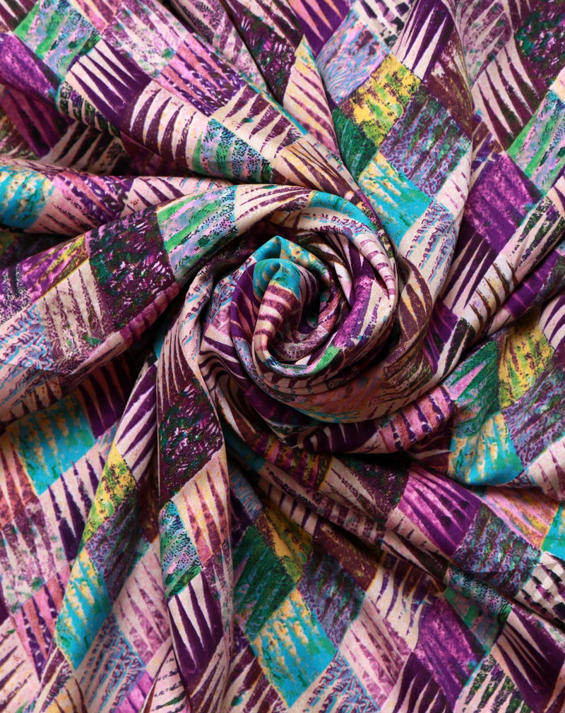 Purple Modal Printed Fabric