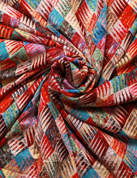 Red Modal Printed Fabric