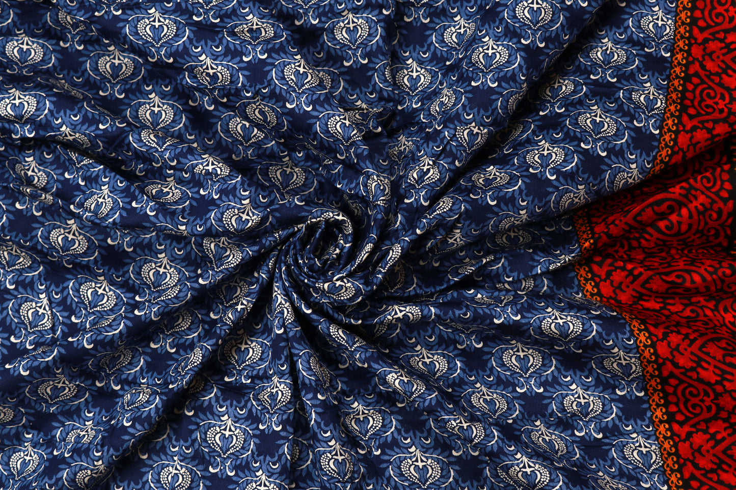 Blue Cotton Printed Fabric