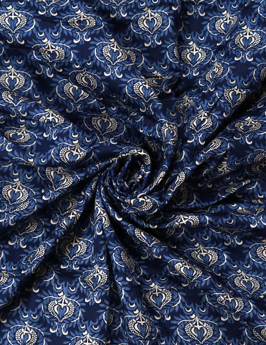 Blue Cotton Printed Fabric
