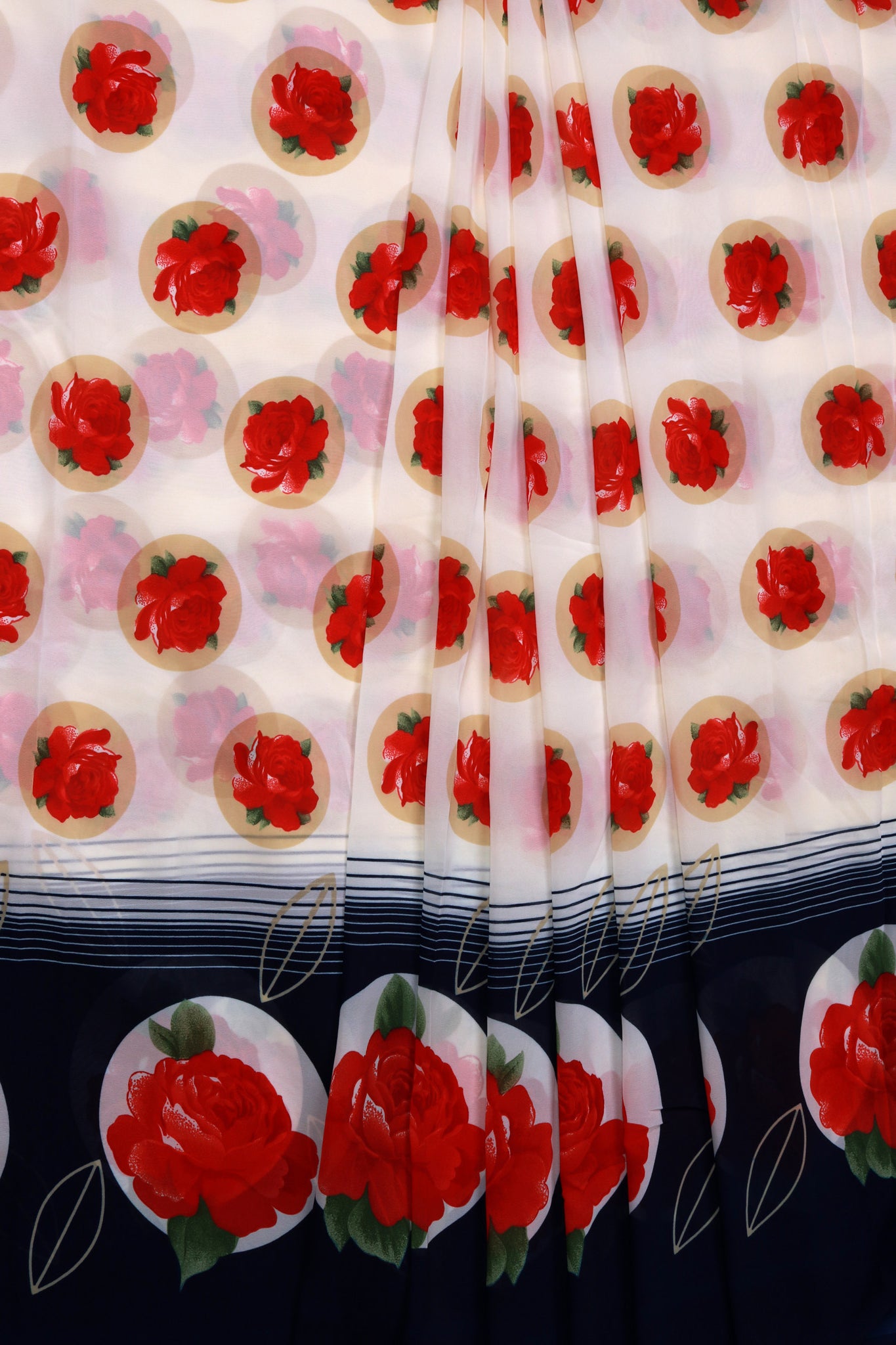 Red Georgette Printed Fabric