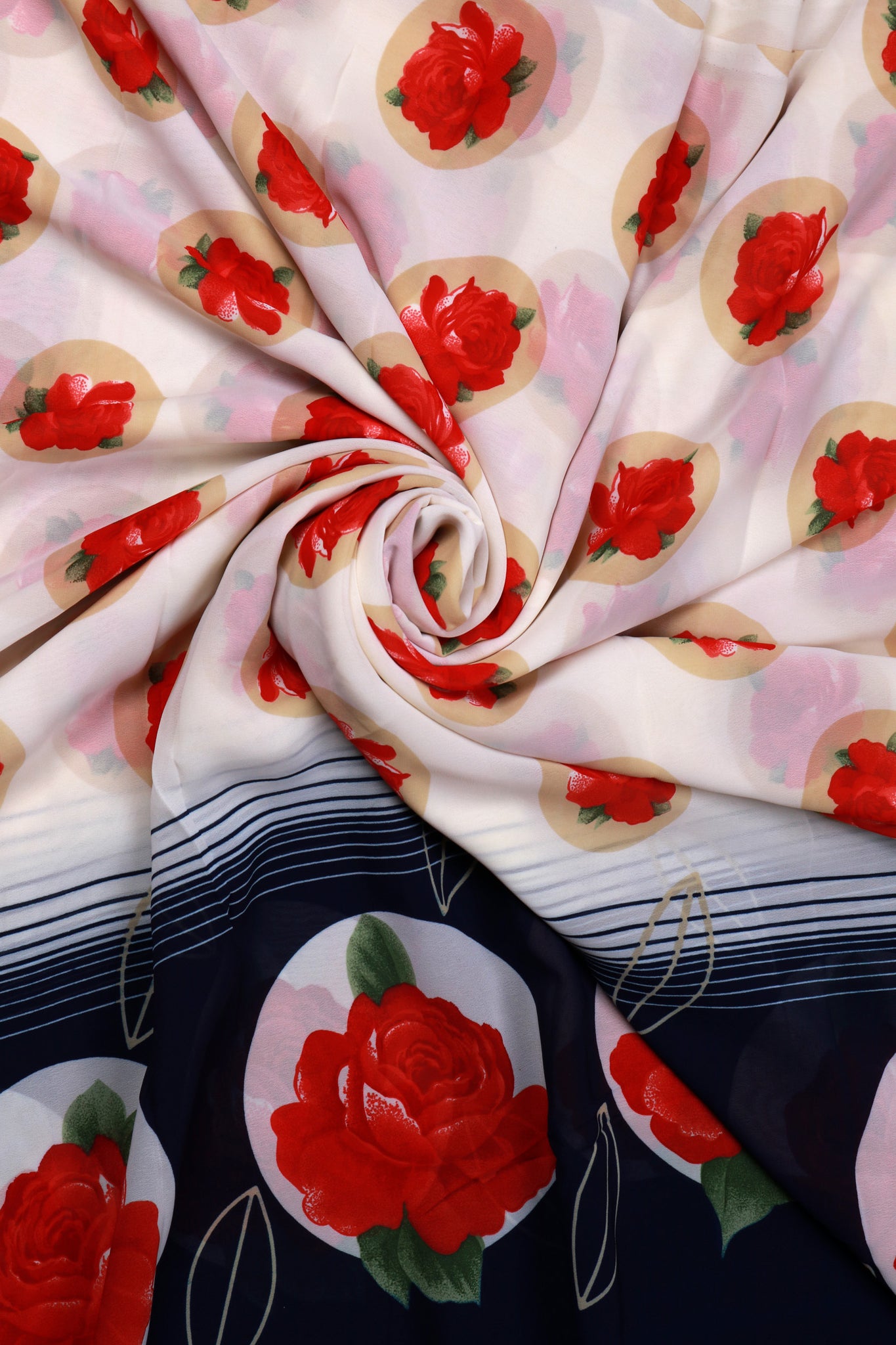 Red Georgette Printed Fabric