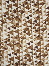Beige Satin Geometrical Print Fabric