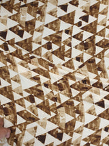 Beige Satin Geometrical Print Fabric