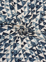 Grey Satin Geometrical Print Fabric