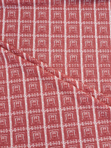 Rust Abstract Print Cotton Fabric