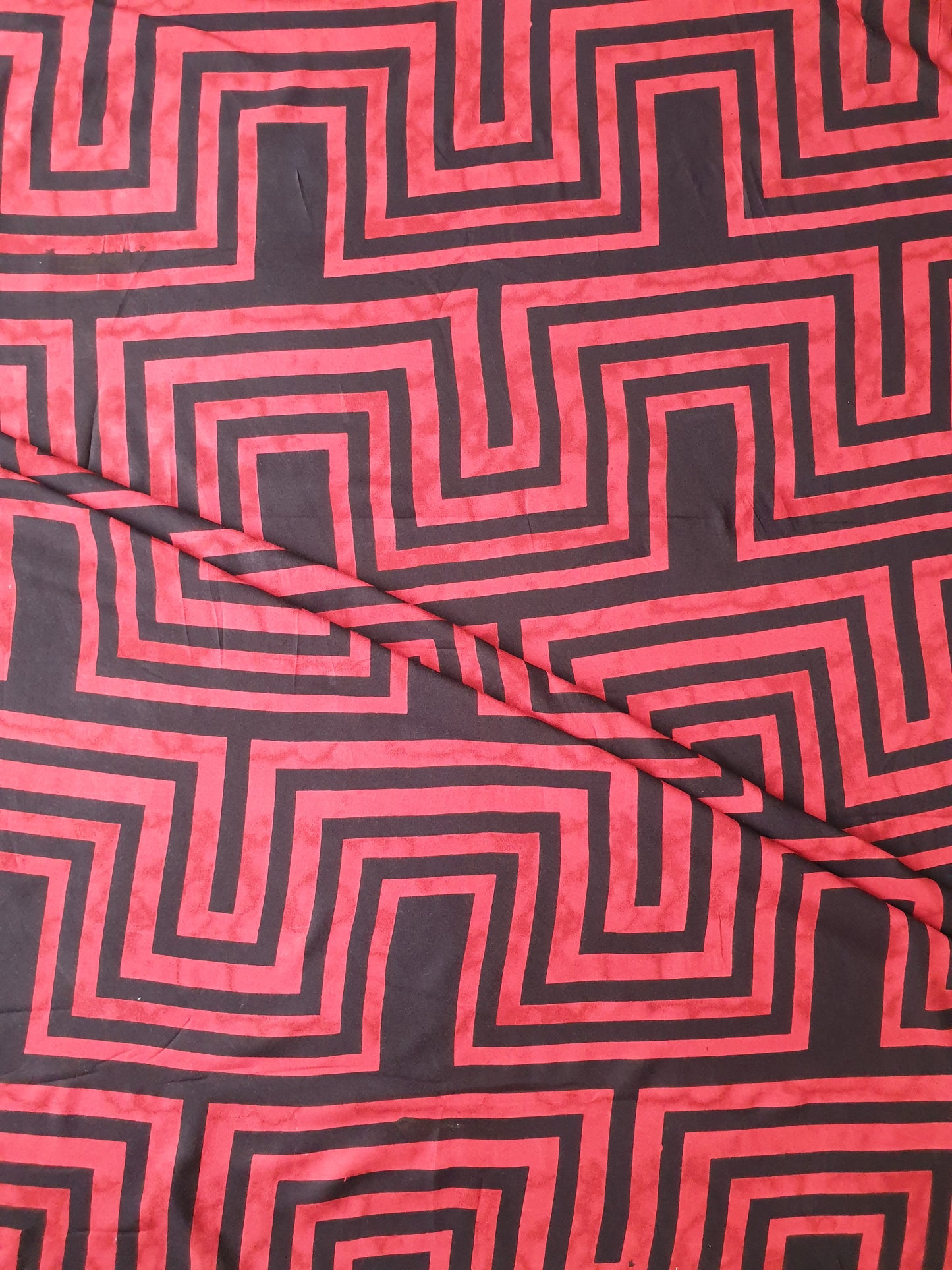 Wine Geometrcial Print Rayon Fabric