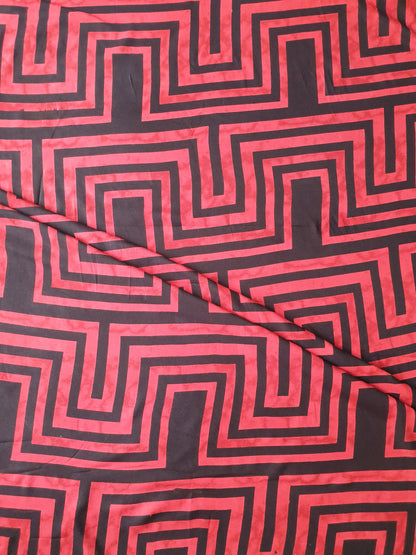 Wine Geometrcial Print Rayon Fabric