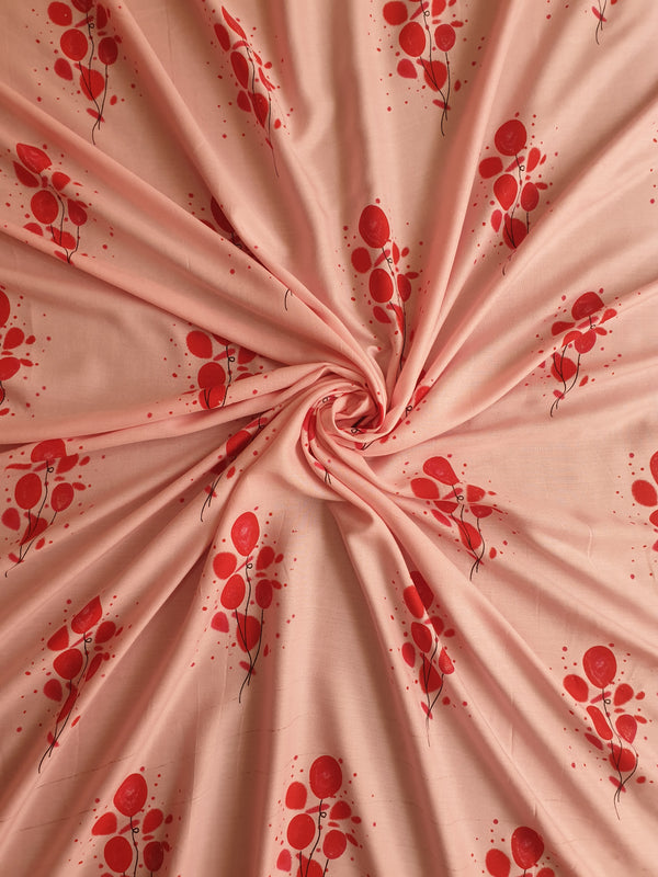 Pink Printed Rayon Fabric