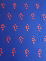 Royal Blue Printed Rayon Fabric