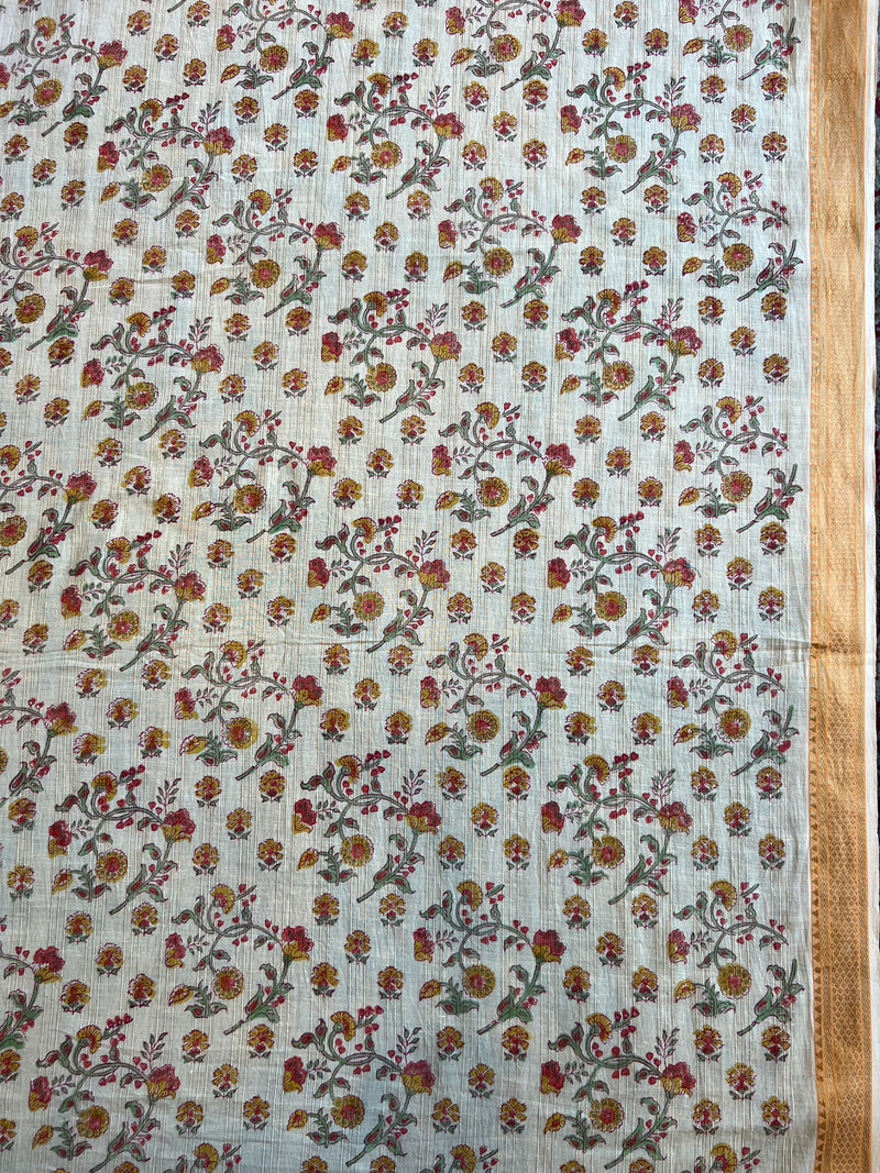 Lemon Floral Printed Cotton Fabric