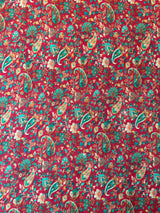 Maroon Paisley Print Muslin Fabric
