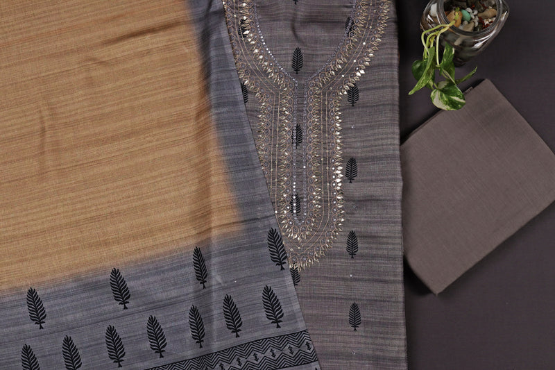 Grey Gota Patti Suit Set