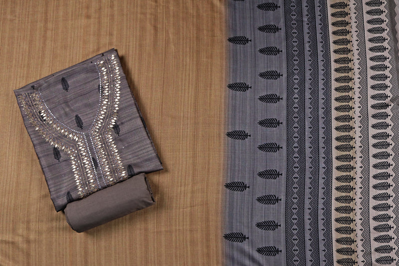 Grey Gota Patti Suit Set