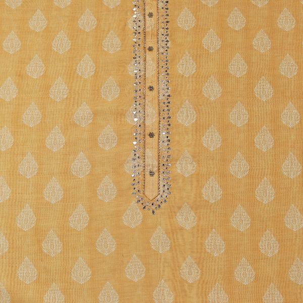 Yellow Suit set with Stripes Dupatta