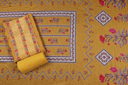 Mustard Embroidered Suit Set