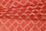 Rust Weaved Maheshwari Fabric