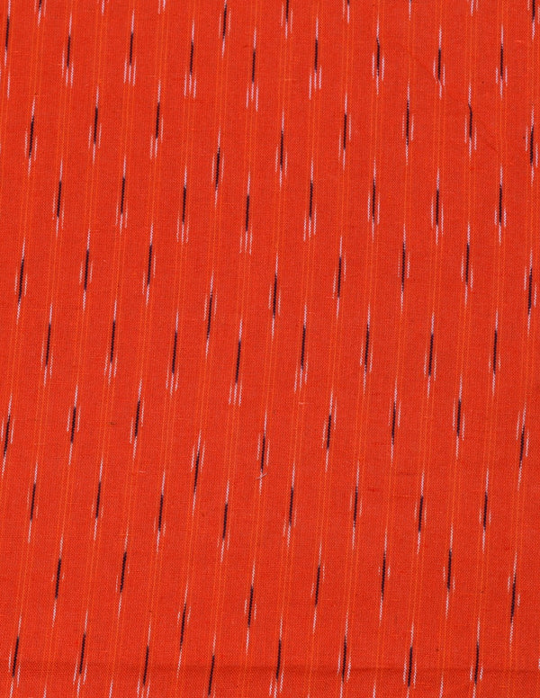 Orange Cotton Ikkat Fabric