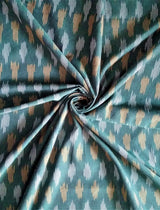 Geometric Woven Washed Ikat Cotton Fabric