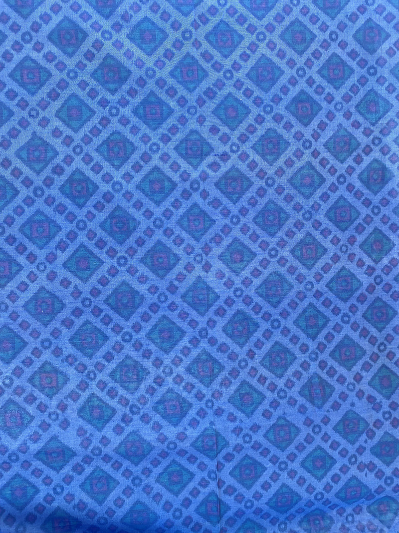 Blue Chanderi Weaved Fabric