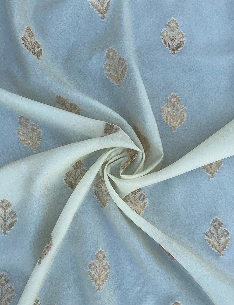 Lemon Banarasi Weaved Fabric