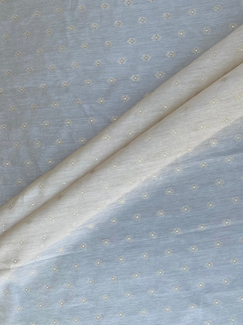Beige Banarasi Weaved Fabric