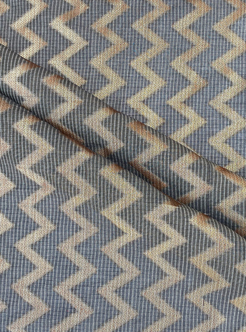 Grey Weaved Chanderi Fabric