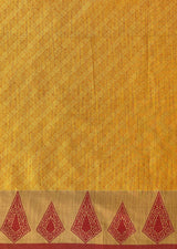 Mustard Weaved Maheshwari Fabric