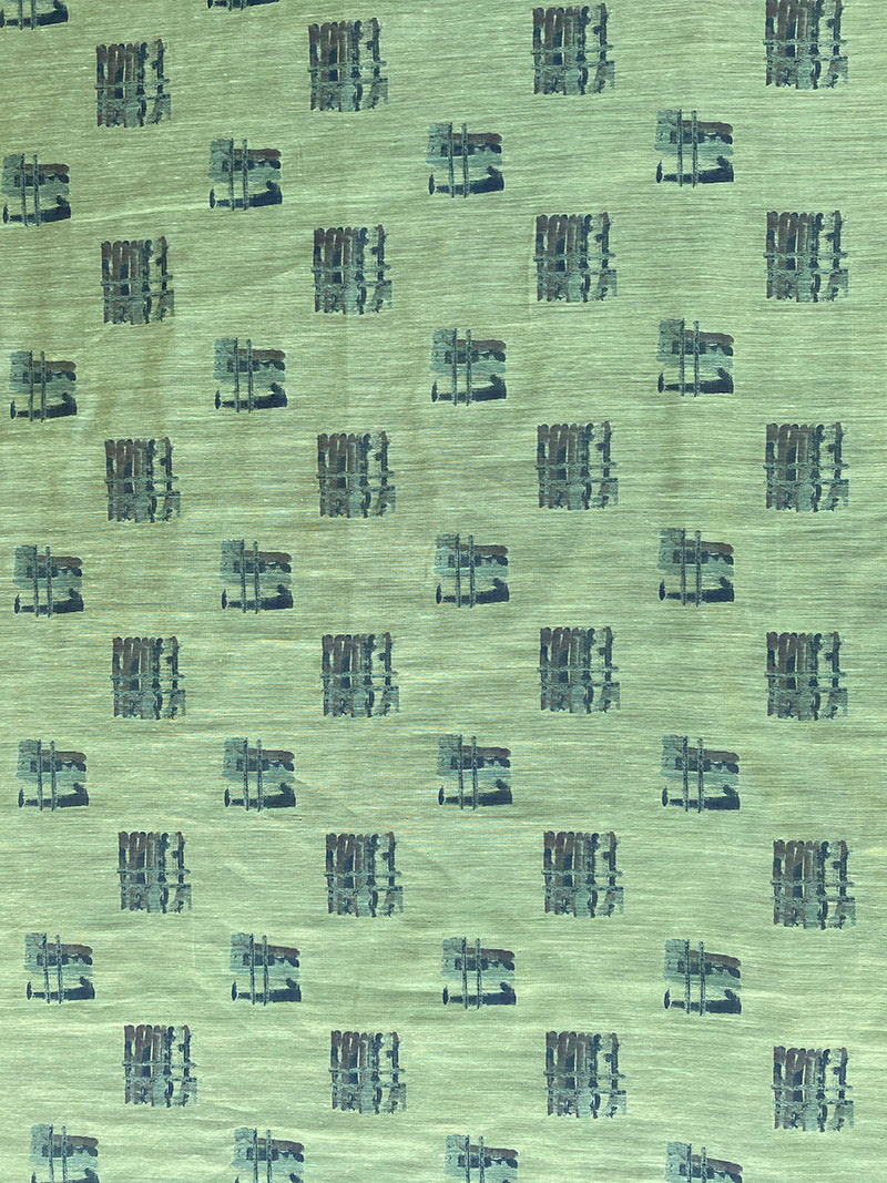 Green Weaved Maheshwari Fabric