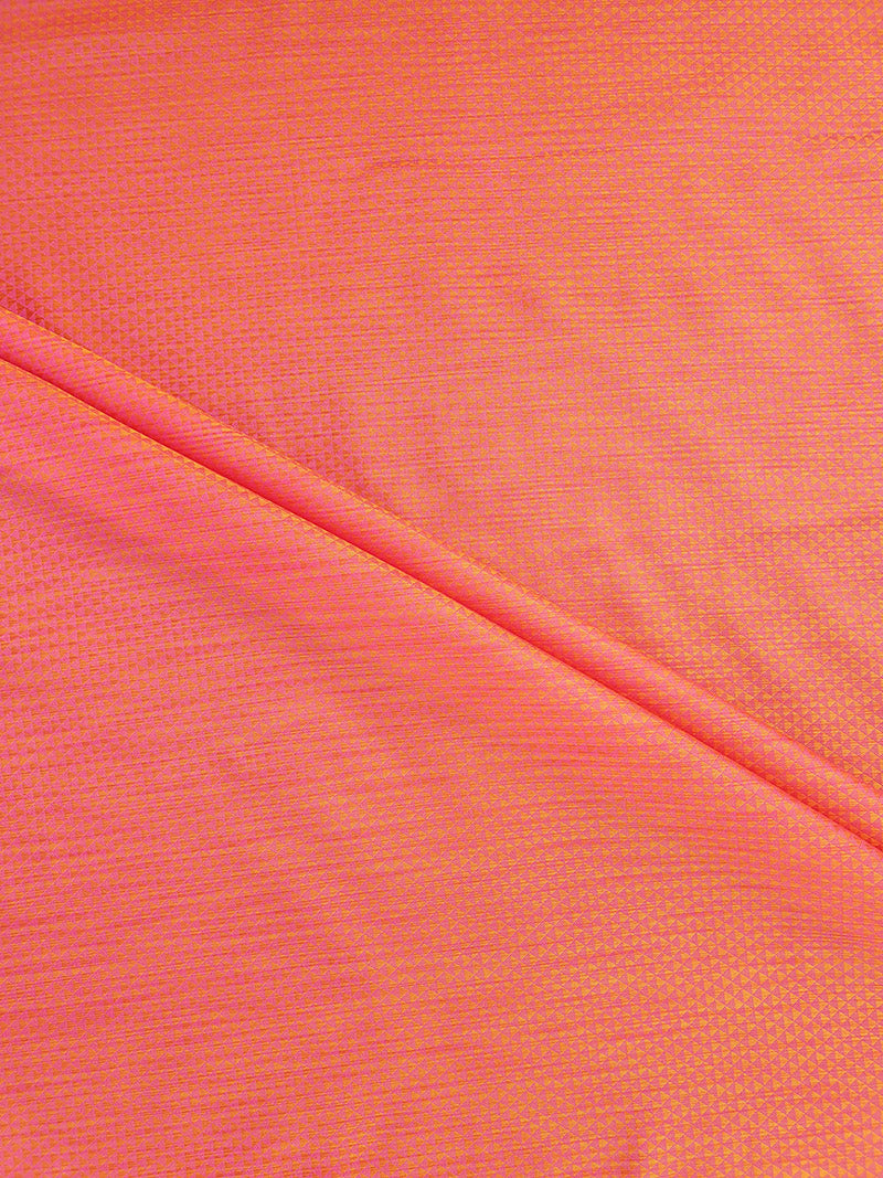 Peach Maheshwari Weaved Fabric