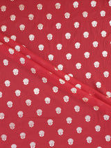 Red Weaved Chanderi Fabric